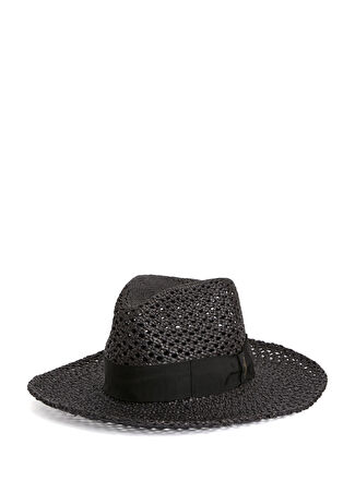 Borsalino Kadın Siyah Hasır Şapka 55