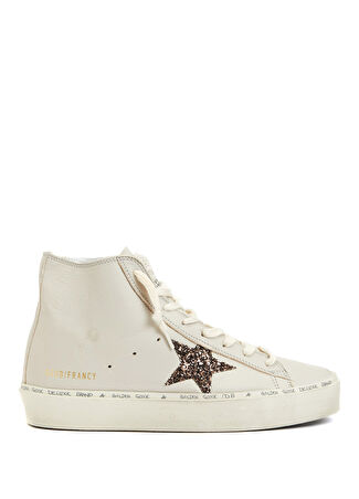 Golden Goose Kadın Francy Bej Kahve Deri Sneaker Kahverengi 37
