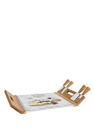 Easy Life Les Fromages Çok Renkli Cam Sunumluk Ve Kesme Tahtası 44 X 28 Cm -1