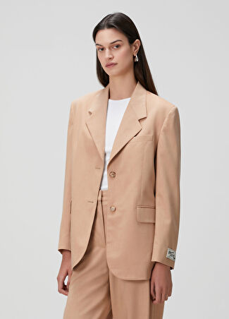 Maison Kitsune Kadın Camel Yün Blazer Kahverengi 40 Fr