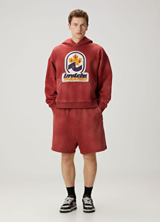 Dsquared2 Erkek Kırmızı Logo Baskılı Bermuda S