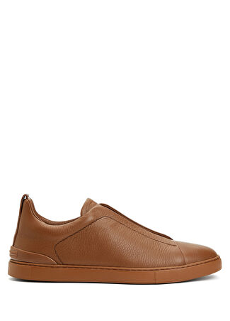 Zegna Erkek Açık Kahverengi Deri Sneaker 9.5 It -1