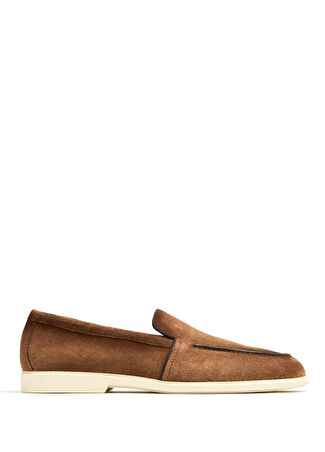 Santoni Erkek Kahverengi Deri Loafer 11 Uk -1