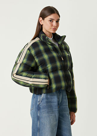 Palm Angels Kadın Yeşil Ekoseli Puff Mont M