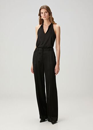 Balmain Kadın Siyah Saten Pantolon 38 Fr