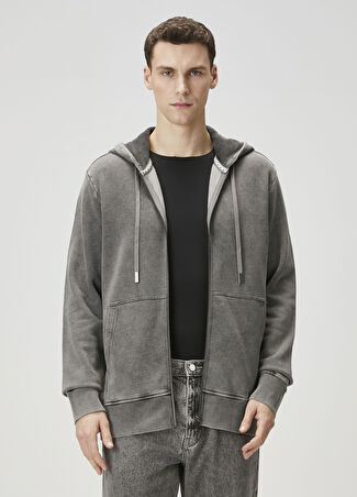 Michael Kors Erkek Gri Kapüşonlu Sweatshirt S