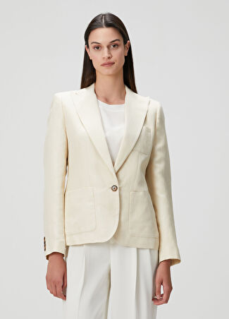 Lauren Ralph Lauren Lauren Ralph Kadın Lurleen Krem Keten Ceket Bej 6 Us
