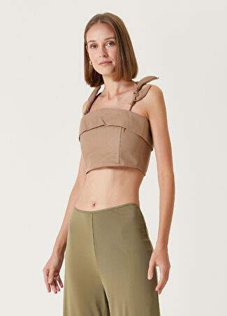 Cult Gaia Kadın Camel Crop Bluz Kahverengi 0 Us