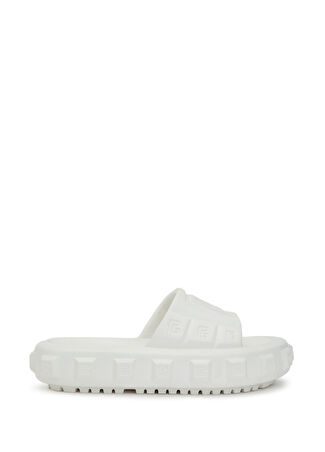 Balmain Erkek Beyaz Logolu Terlik 40