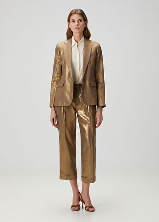 Lauren Ralph Lauren Lauren Ralph Kadın Bronz Keten Pantolon Kahverengi 4 Us