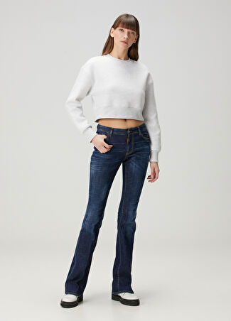 Dsquared2 Kadın Mavi Flared Jean Pantolon 44 It -1