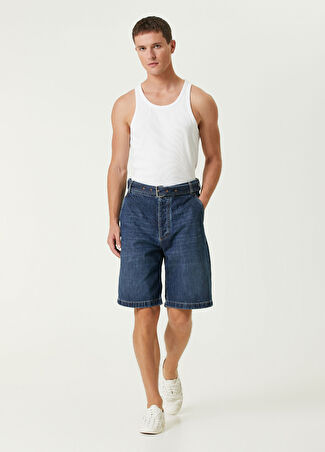 Bottega Veneta Erkek Mavi Beli Kemerli Denim Bermuda 46 It