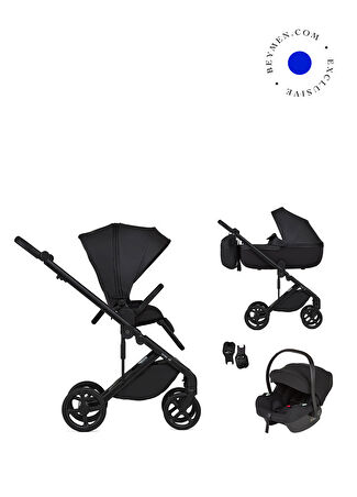 Anex Bebek Eli Midnight 3'ü 1 Arada Seyahat Sistem Arabası Siyah -1
