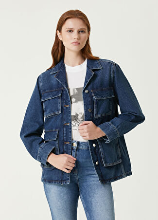 Anine Bing Kadın Alden Mavi Denim Ceket Xs