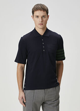 Thom Browne Erkek Lacivert Polo Yaka T-Shirt 2 It