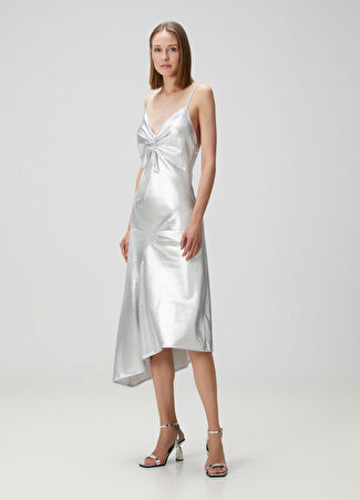 Allsaints Kadın Alexia Silver Midi Elbise Gri 6 Uk