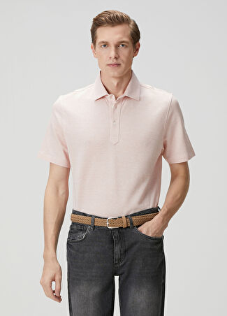 Brunello Cucinelli Erkek Pembe Polo Yaka T-Shirt S