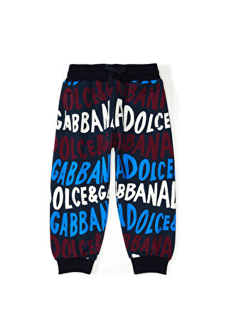 Dolce&gabbana Erkek Çocuk Geometrik Logo Desenli Jogger Pantolon Mavi 5 Yaş