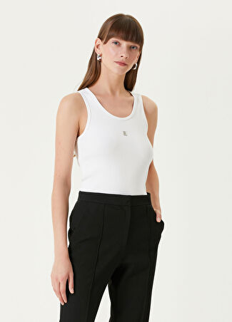 Givenchy Kadın Slim Fit Beyaz Logolu Atlet S