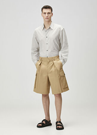 Dries Van Noten Erkek Bej Kargo Bermuda 48 It