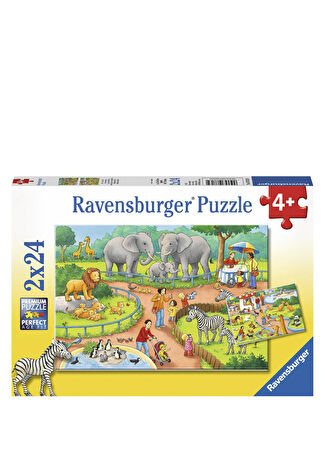 Ravensburger Çocuk Hayvanat Bahçesi Temalı 2x24 Parça Puzzle -1