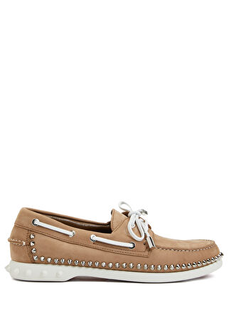 Christian Louboutin Erkek Gerockel Kahverengi Trok Detaylı Deri Loafer 43 -1