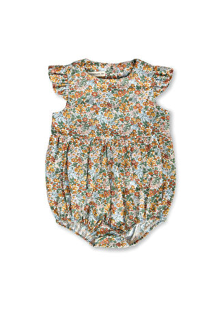 Minimom Kız Çocuk Noa Penstemon Liberty London Kumaş Kolsuz Tulum 12 Ay -1