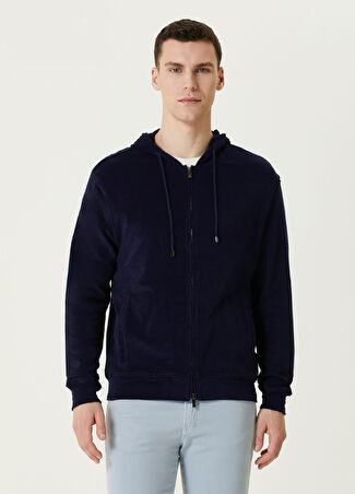 Pal Zileri Erkek Lacivert Kapüşonlu Sweatshirt 48 It