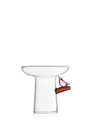 Ichendorf Milano Birds Pembe Kuş Figürlü Cam Yumurtalık 8 Cm Çok Renkli -1