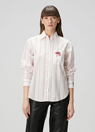 Zadig&voltaire Kadın Pembe Çizgili Gömlek M