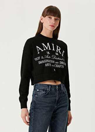 Amiri Kadın Siyah Logolu Sweatshirt L