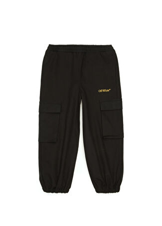 Off-white Erkek Çocuk Siyah Logo Baskılı Pantolon 12 Yaş
