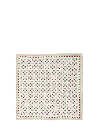 Brunello Cucinelli Erkek Colorblocked Mikro Desenli İpek Poşet Mendil