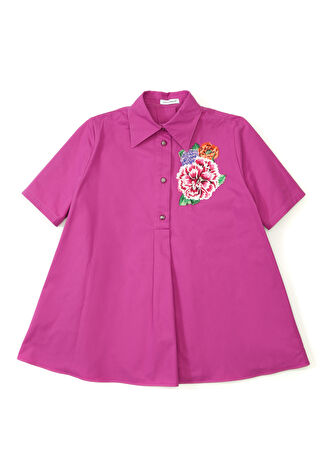 Dolce&gabbana Kız Çocuk Şeftali Çiçek Nakışlı Elbise Pembe 5 Yaş - 1