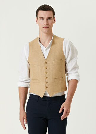 Polo Ralph Lauren Erkek Kum Keten Yelek Bej 40 It