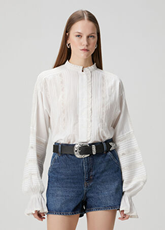 Zadig&voltaire Kadın Beyaz Dantelli Gömlek Xxs