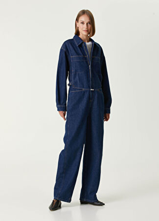 Closed Kadın Rouny Koyu Mavi Denim Tulum Lacivert S