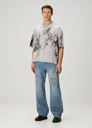 Domrebel Erkek Bones Mavi Bootcut Jean Pantolon 32 Us