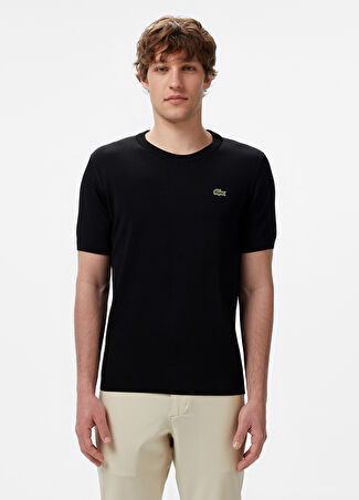 Lacoste Erkek Siyah Bisiklet Yaka Regular Fit Kısa Kollu Triko L -1
