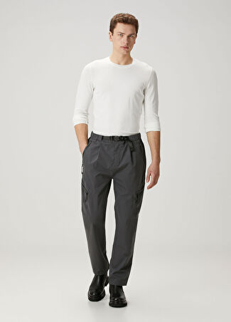 Alpha Industries Erkek Beli Kemerli Pantolon Gri S