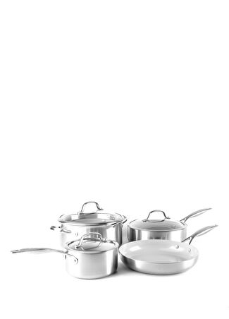 Greenpan Venice Pro 7 Parça Cere Ve Tava Seti Gümüş Rengi -1