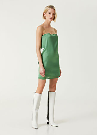 Jacquemus Kadın The Elica Yeşil Mini Kokteyl Elbise 36 It
