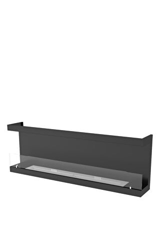 Korflame U Tipi Bioetanol Şömine 160 Cm Siyah -1