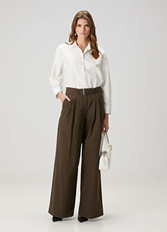 Magda Butrym Kadın Kahverengi Wide Leg Pantolon 34 Us