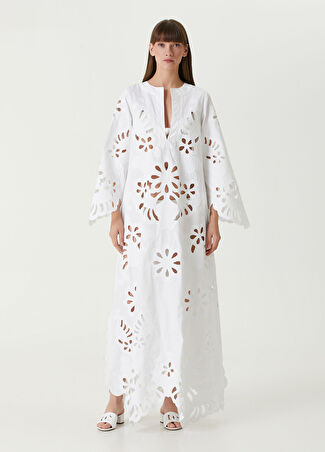 Dolce&gabbana Kadın Beyaz Ajur Dokulu Kaftan 42 It