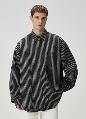 Balenciaga Erkek Siyah Beyaz Gömlek Xs