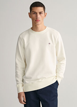 Gant Erkek Krem Regular Fit Bisiklet Yaka Sweatshirt Xxl -1