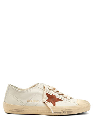 Golden Goose Kadın V-star 2 Taba Beyaz Deri Sneaker Kahverengi 37 -1