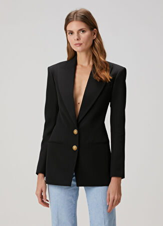 Balmain Kadın Siyah Yün Ceket 34 It