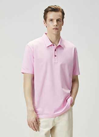 Bottega Veneta Erkek Pembe Polo Yaka T-Shirt M